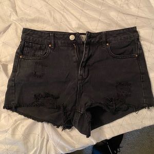 Black jean shorts